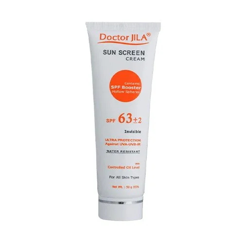کرم ضد آفتاب بی رنگ SPF63 دکتر ژیلا مناسب انواع پوست ۵۰ میلی‌گرم