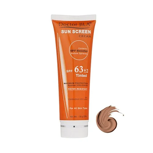 کرم ضد آفتاب رنگی بژ SPF63 دکتر ژیلا مناسب انواع پوست ۵۰ میلی‌گرم