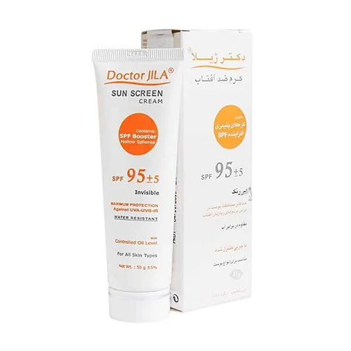 کرم ضد آفتاب بی رنگ SPF95 دکتر ژیلا مناسب انواع پوست ۵۰ میلی‌گرم